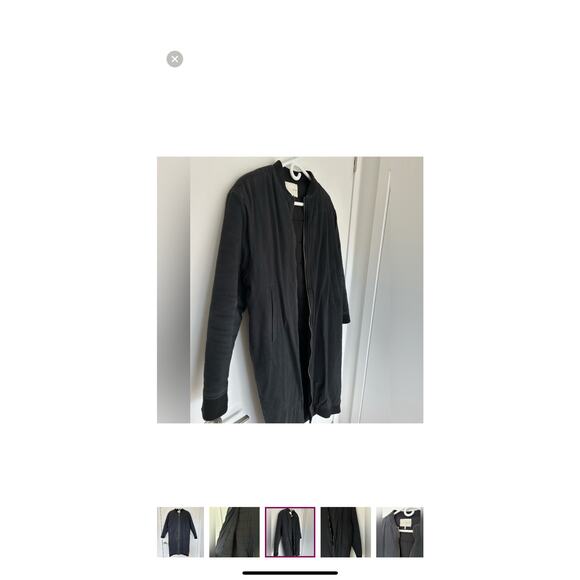 Oak+fort long bomber cotton jacket, navy color, size Small - Picture 7 of 9